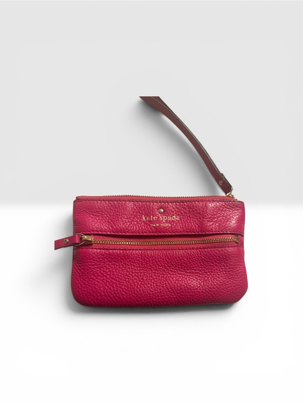 kate spade Hot Pink Pebbled Leather Wristlet Clutch